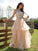 A-Line/Princess Tulle Beading Scoop Sleeveless Floor-Length Two Piece Dresses TPP0001419