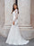 Trumpet/Mermaid Tulle Applique Scoop Long Sleeves Sweep/Brush Train Wedding Dresses TPP0005940