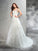 Ball Gown Straps Applique Sleeveless Long Net Wedding Dresses TPP0006551