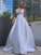 A-Line/Princess V-neck Satin Applique Sleeveless Sweep/Brush Train Wedding Dresses TPP0006405