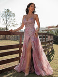 A-Line/Princess Lace Ruffles V-neck Sleeveless Floor-Length Dresses TPP0001570