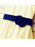 A-line/Princess Scoop Sleeveless Hand-made Flower Tea-Length Satin Flower Girl Dresses TPP0007920