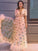 A-Line/Princess Tulle Ruffles V-neck Short Sleeves Floor-Length Dresses TPP0001502