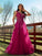 A-Line/Princess Tulle Applique V-neck Sleeveless Floor-Length Dresses TPP0001520