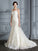 Trumpet/Mermaid Sweetheart Sleeveless Lace Court Train Wedding Dresses TPP0006495
