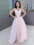 A-Line/Princess V-neck Sleeveless Applique Tulle Floor-Length Dresses TPP0001522