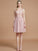 A-Line/Princess V-neck Sleeveless Lace Short/Mini Chiffon Bridesmaid Dresses TPP0005355
