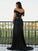 Sheath/Column Jersey Ruched Off-the-Shoulder Sleeveless Sweep/Brush Train Dresses TPP0001401