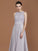 A-Line/Princess Scoop Lace Floor-Length Ruched Chiffon Bridesmaid Dress TPP0005643