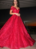 Ball Gown Off-the-Shoulder Sleeveless Satin Ruffles Floor-Length Dresses TPP0001397