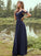 A-Line/Princess Chiffon Ruched V-neck Sleeveless Sweep/Brush Train Bridesmaid Dresses TPP0004962