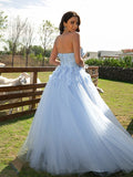 Ball Gown Tulle Applique Sweetheart Sleeveless Floor-Length Dresses TPP0001539