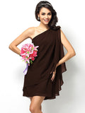 A-Line/Princess One-Shoulder Sleeveless Short Chiffon Bridesmaid Dresses TPP0005016