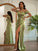 Sheath/Column Elastic Woven Satin Ruched Off-the-Shoulder Sleeveless Floor-Length Dresses TPP0001420