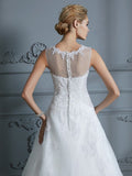 Ball Gown Scoop Sleeveless Organza Court Train Applique Wedding Dresses TPP0006427