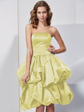 A-Line/Princess Strapless Sleeveless Short Satin Bridesmaid Dresses TPP0005227