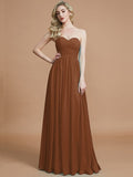 Empire Sweetheart Sleeveless Ruched Floor-Length Chiffon Bridesmaid Dresses TPP0005652