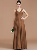 Empire Sweetheart Sleeveless Ruched Floor-Length Chiffon Bridesmaid Dresses TPP0005329