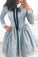 A-Line Crew Long Sleeves Above Knee Grey Lace Short Homecoming Dresses