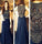 Long Navy Chiffon Beading Sleeveless A-Line Scoop Long Evening Dress Prom Dresses