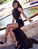 Black Mermaid Lace Halter Mermaid Backless Sleeveless Party Dress Lace Prom Gown For Teens