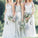 Mismatched Chiffon Sequin A Line Spaghetti Straps One Shoulder Cheap Bridesmaid Dresses