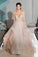 Fashion Ball Gown Lace Sheer Illusion Tulle Backless Long Asymmetrical Wedding Dress