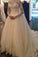 Sexy Lace Long Sleeves Backless A-Line High Neck Tulle Applique Beaded Bridal Gowns