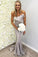 Strapless Silver Mermaid Elegant Long Sleeveless Prom Dresses Bridesmaid Dresses