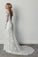 Sheath A Line Long Sleeves Ivory Rustic Lace Backless Scoop Neck Beach Wedding Dresses