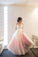 Modest A Line Spaghetti Straps V Neck Ombre Pink Tulle Prom Dresses